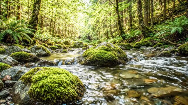 Serene Mountain Creek Flowing