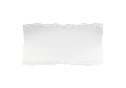 A white piece of paper with a torn edge isolated on transparent background