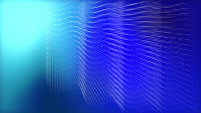 Abstract creative motion wave blur particle glowing light on gradient blue and turquoise background. Video animation Ultra HD 4k footage.