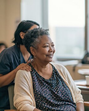 Nurse Comforting Patient in Warm Light
