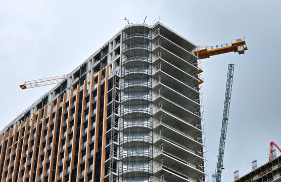 Construction of a residential building.