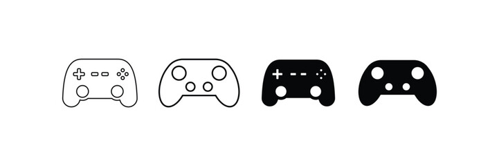 Game Controller Icons Set with Outline and Solid Styles © Firoz Art Studio99