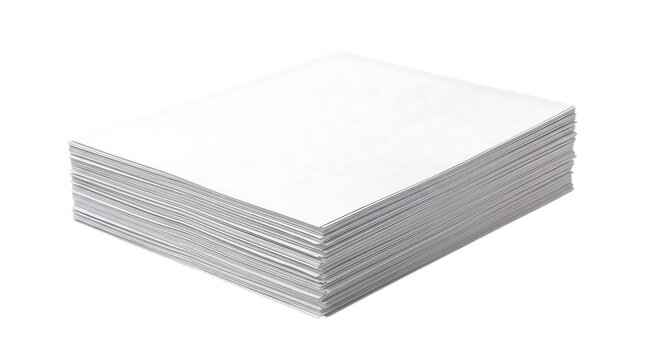 Stack of Clean White Paper Sheets Isolated on a Solid Black Background