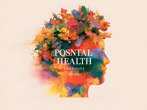 Postnatal health positivity abstract brain illustration