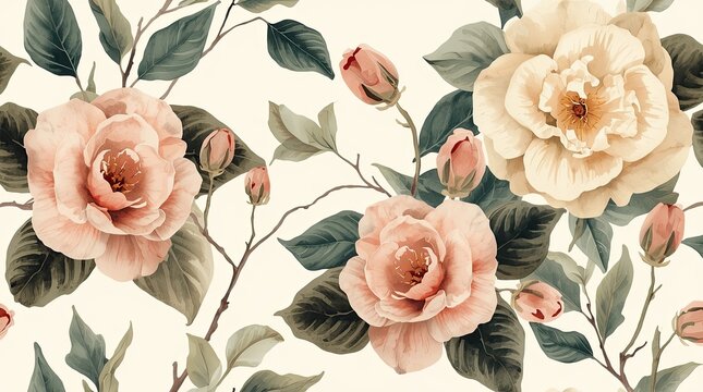 Watercolor Peony Flower Background