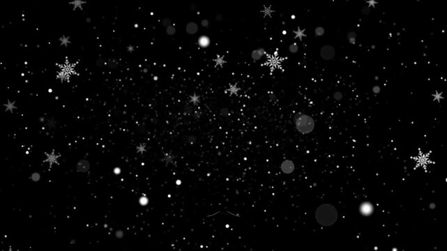 A beautiful winter scene featuring delicate snowflakes falling gently through the air, creating a peaceful and magical seasonal atmosphere. Soft snowfall fills the composition with sparkling white fla