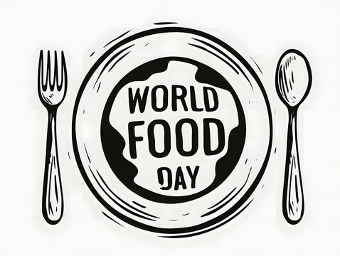 World food day illustration with fork and spoon