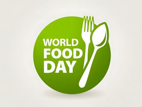 World food day logo with fork and plate