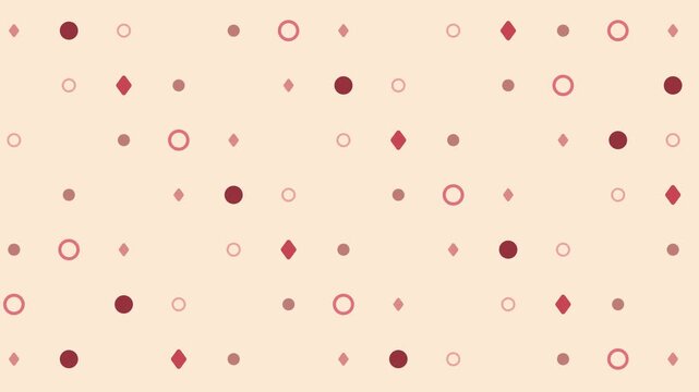 Geometric seamless pattern background beige red circles diamonds repeating abstract design for invitation card wrapping paper