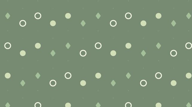 Geometric seamless repeating pattern green background circles diamonds modern wallpaper textile wrapping paper