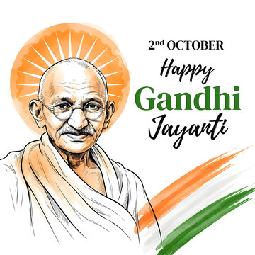 Gandhi Jayanti logo banner poster concept on background.