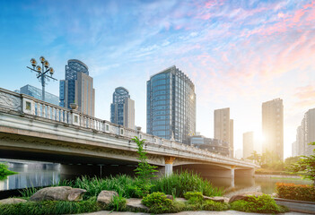 Modern city high-rise, China Shaoxing CBD. © gui yong nian