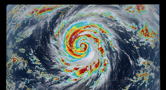 Satellite View of Massive Tropical Cyclone Storm System