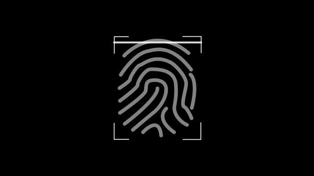 Fingerprint identification symbol glows on a dark background to demonstrate the advanced security protocols utilized in contemporary smart hardware and encrypted software environments for user.