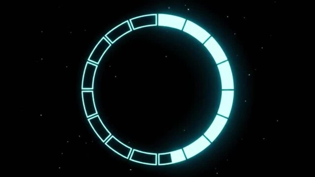 Futuristic Glowing Progress Indicator with Digital Glitch