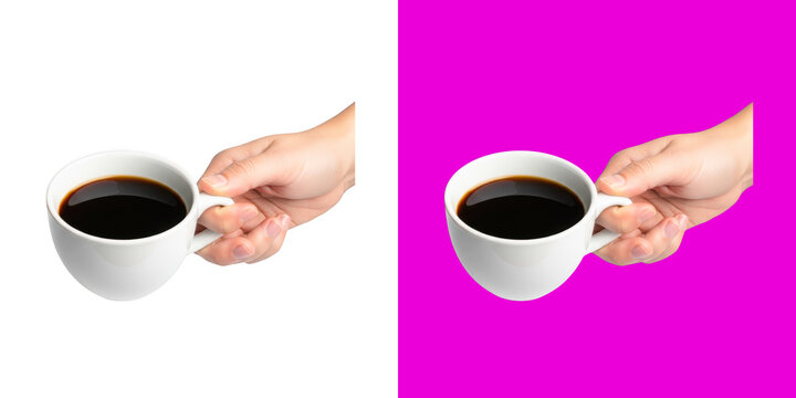 Hands holding coffee cups sharing drink gesture lifestyle transparent png