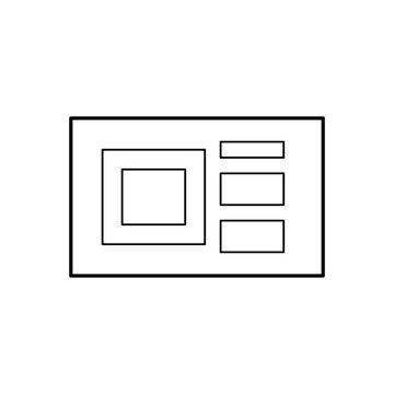 GPU graphics processor technical line icon