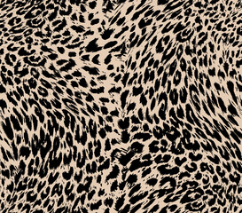 Beige and black animal print design for fashion textile © SUNAKKO