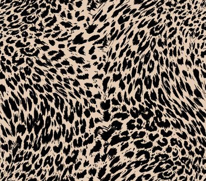 Beige and black animal print design for fashion textile