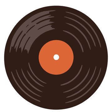 Vintage vinyl record LP album retro audio music phonograph disc vector illustration