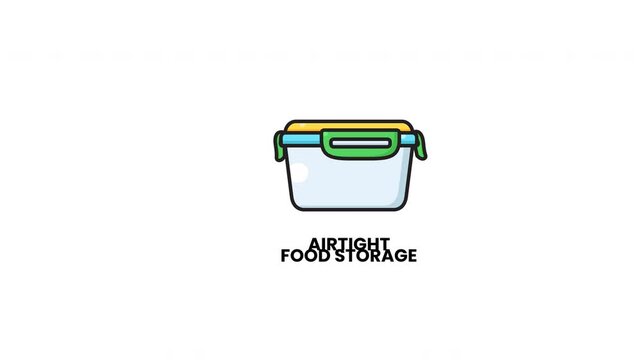 Plastic food storage container icon suitable for kitchen supplies, household products, accessories, and tool boxes. Ideal for foodrelated designs.
