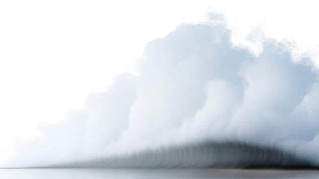 Dense rolling fog wave isolated with clouds against transparent on transparent background