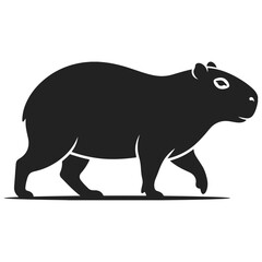 Obraz premium Black Cattle Silhouette Vector Illustration on White Background