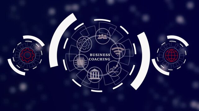 Business concept with handshake globe target board Project management and bank in white outline on dark grid background Keywords: business, concept, handshake,