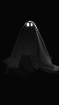 Ghost with glowing eyes 3d render
