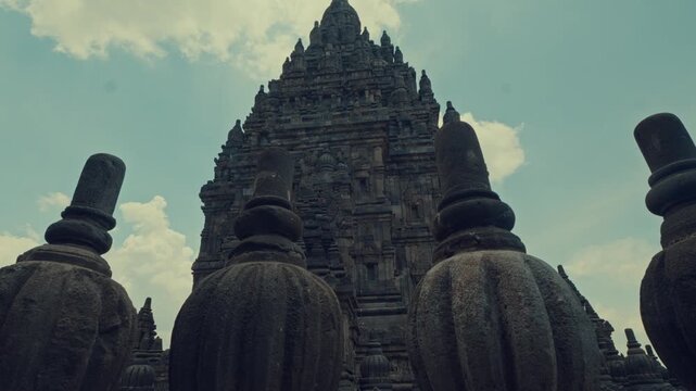 Symmetrical Framing of Prambanan Main Temple Tower