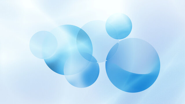 Abstract Light Blue Spheres and Circles Background