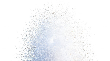 Obraz premium Explosion of white hailstones and icy water droplets on transparent background