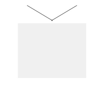 Minimalist flat graphic design element with a simple grey box and thin geometric angular lines for modern presentation transparent background