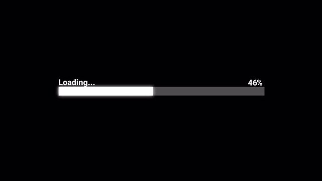 abstract loading bar animation transparent background, Loading bar and percentage Futuristic progress loading bar 0-100 percent in 4k	