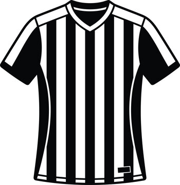 Striped referee shirt vector illustration for football basketball soccer official uniform design or sports judge icon