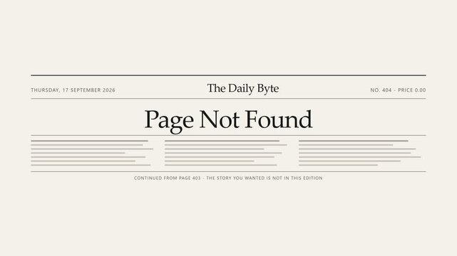 Error Page Designed as a Vintage Newspaper Layout