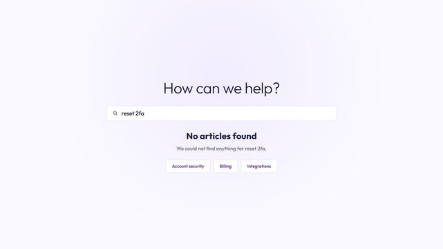 Search Interface Showing No Results for Help Center Query