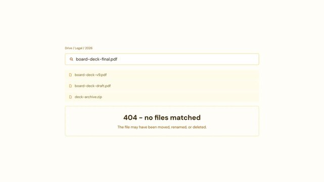 File Search Error Showing No Matched Documents in Cloud Drive
