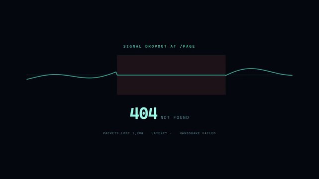 404 Error Page Animation with Digital Signal Dropout Effect