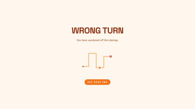 Errorpage Design with Wrong Turn Map Illustration for Websites
