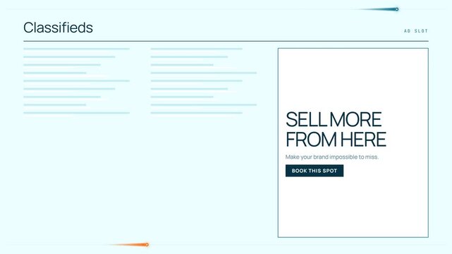 Classifieds Layout with Animated Advertisement Slot Reveal