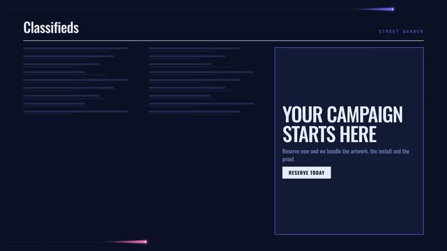 Digital Advertising Interface for Futuristic Street Banner Ads