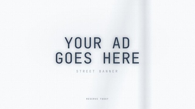 Banner Mockup Showing Your Ad Goes Here Text on White Fabric