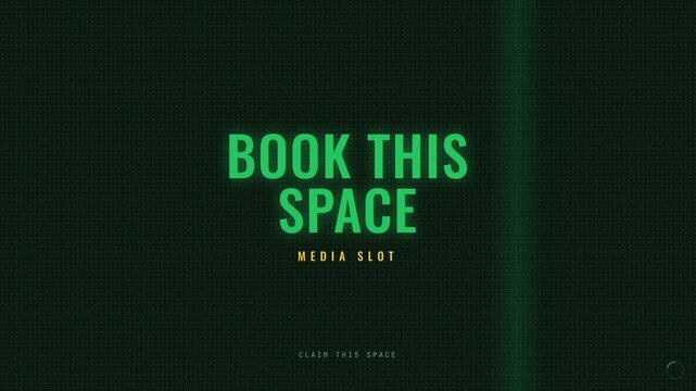 Advertising Space Placeholder on Green Led Screen Background