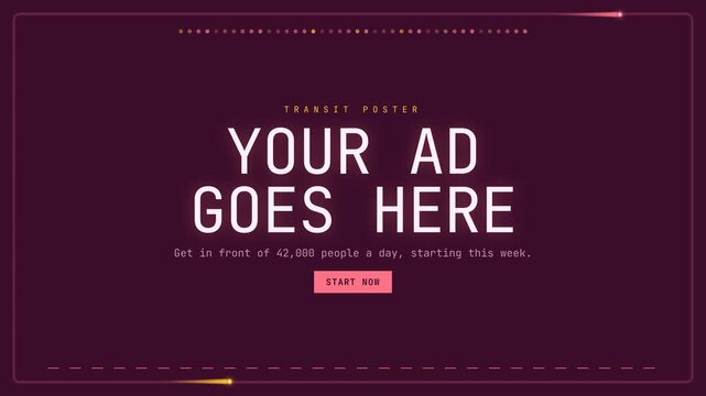 Advertising Mockup for Transit Poster on Purple Background