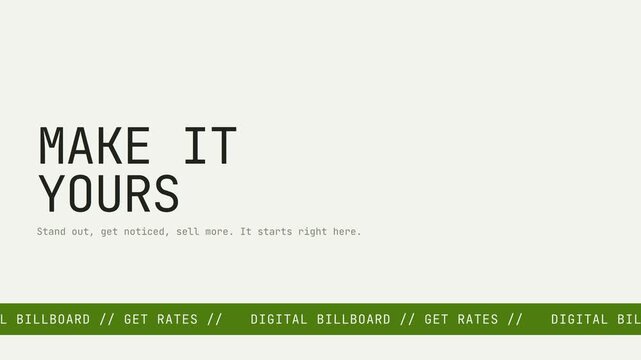 Billboard Advertisement Motion Graphic with Scrolling Ticker Text