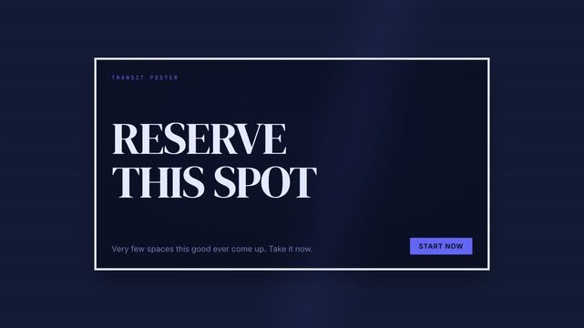 Advertising Placeholder Poster for Transit Space Reservation