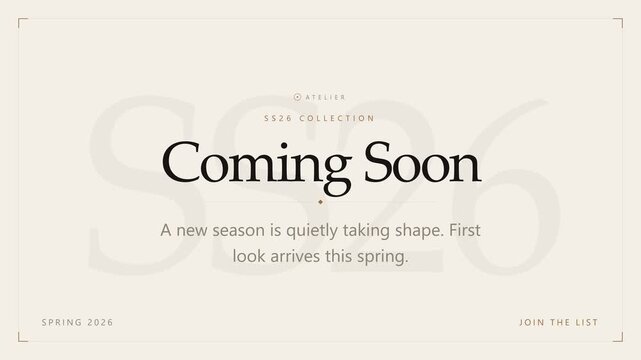 Fashion Announcement Teaser with Elegant Minimal Typography