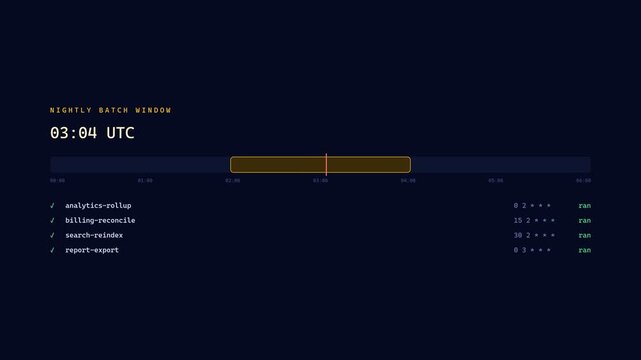 Dashboard Monitoring Nightly Batch Window Process Tracking