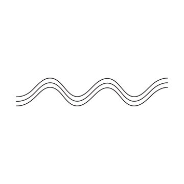 Minimalist vector illustration of three parallel sinusoidal wavy lines forming a rhythmic abstract pattern on a plain background